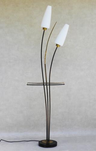 Mid Century Floor Lamp With Side Table Maison Lunel France C 1950 33224 La151203 Loveantiques Com