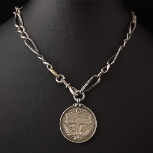 Antique Silver Niello Albert Chain, Watch Fob (1 of 10) Antique Silver Niello Albert Chain, Watch Fob (1 of 10)