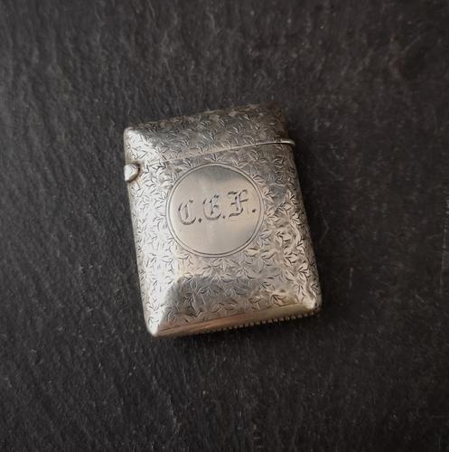 Victorian Silver Vesta Case, Engraved (1 of 11) Victorian Silver Vesta Case, Engraved (1 of 11)