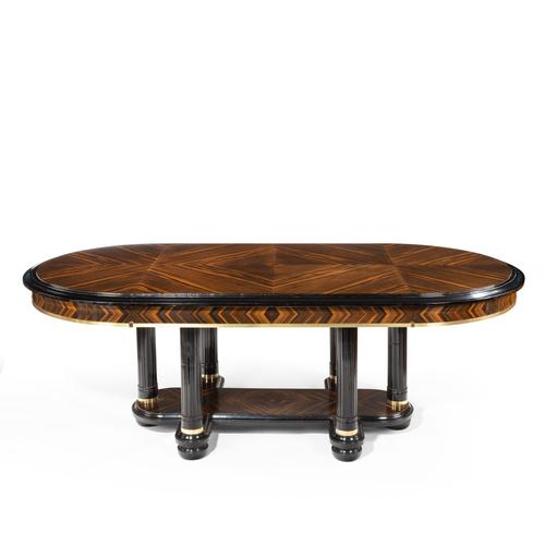 Stylish Art Deco Zebra Wood Centre or Dining Table (1 of 10)