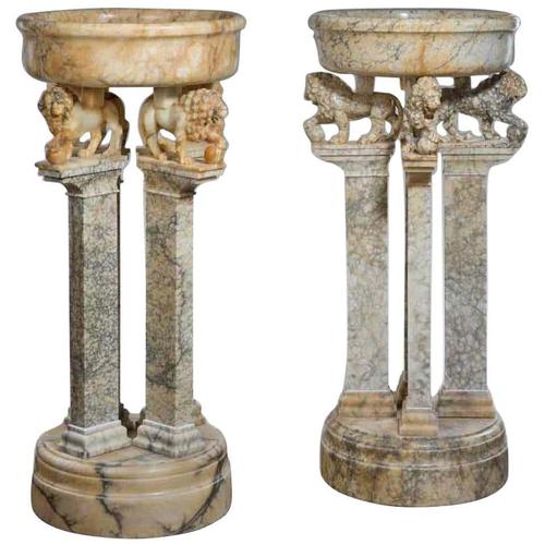 Magnificent Pair of Italian Alabaster Jardinieres C.1900 (1 of 3)