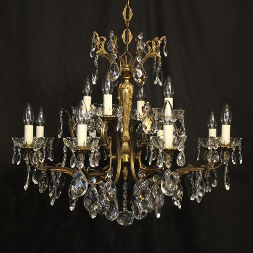 Italian Pair of 12 Light Antique Chandeliers (1 of 10)