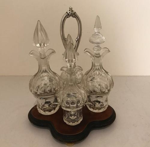 1873 Silver Crystal Spices Set (9) - Biedermeier - Bone, Crystal, Mahogany, Silver (1 of 19)