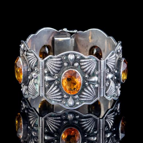 Victorian Celtic Citrine Cuff Bracelet Silver 50ct Citrines c.1870 (1 of 6) Victorian Celtic Citrine Cuff Bracelet Silver 50ct Citrines c.1870 (1 of 6)