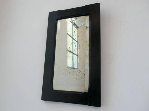 Tall Ebonised Wall Mirror with Distressed Bevelled Plate (1 of 5)