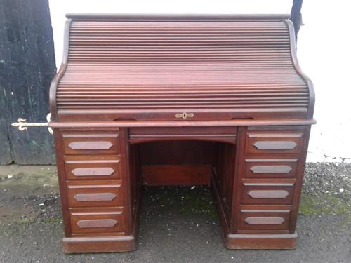 Rare Top Quality Victorian Mahogany Roll Top Desk (1 of 10)