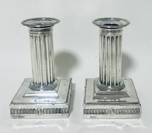 Pair of Antique Victorian Silver Candlesticks (1 of 15)