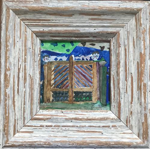 Original Watercolour '2 Boys by Their Gate' by Doreen Heaton Potworowski 1930-2014 c.1970 Initialled on the Reverse (1 of 2) Original Watercolour '2 Boys by Their Gate' by Doreen Heaton Potworowski 1930-2014 c.1970 Initialled on the Reverse (1 of 2)