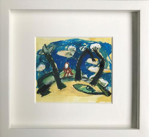 Original Gouache Painting 'Figure Among Trees' by Doreen Heaton Potworowski Initialled & Framed c.1970 (1 of 2) Original Gouache Painting 'Figure Among Trees' by Doreen Heaton Potworowski Initialled & Framed c.1970 (1 of 2)