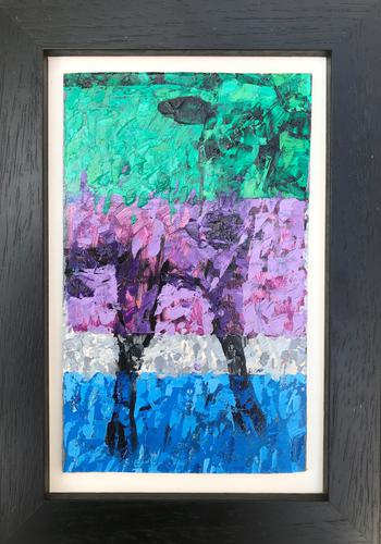 Original Oil on Board 'A Poddy Calf in Australia' by Ken Walch 1927-2018 c.1965 Framed in a Black Painted Oak Frame (1 of 2) Original Oil on Board 'A Poddy Calf in Australia' by Ken Walch 1927-2018 c.1965 Framed in a Black Painted Oak Frame (1 of 2)