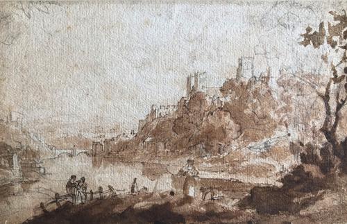 Original Sepia & Pencil Watercolour 'Durham' by Sir Augustus Wall Callcott Unsigned. Framed (1 of 5) Original Sepia & Pencil Watercolour 'Durham' by Sir Augustus Wall Callcott Unsigned. Framed (1 of 5)
