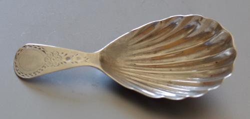 George III Silver Bright Cut Engraved Caddy Spoon, London 1790 (1 of 5)