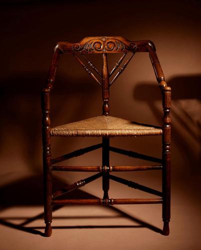 Very Decorative Elmwood Triangle Armchair C.1900 (1 of 6) Very Decorative Elmwood Triangle Armchair C.1900 (1 of 6)