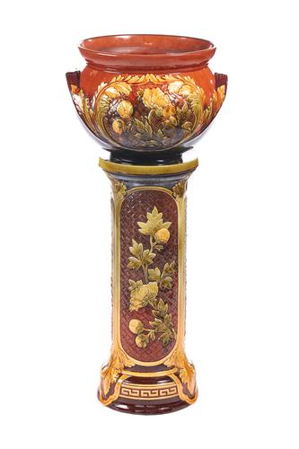 Antique Glazed Staffordshire Pottery Jardiniere on Stand (1 of 10) Antique Glazed Staffordshire Pottery Jardiniere on Stand (1 of 10)