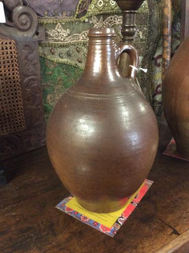 Early 18th Century Salt Glazed Flagon 14.5" (1 of 2)