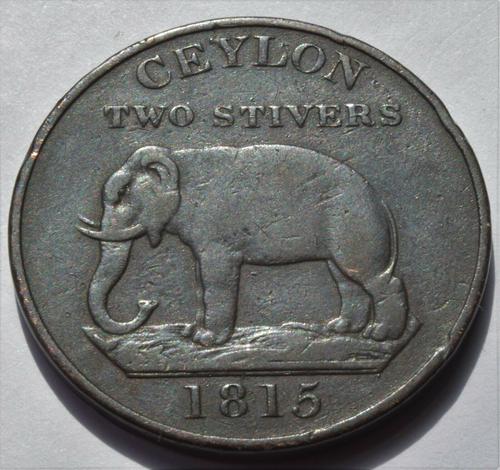 1815 Ceylon King George III 2 Stivers Coin (1 of 2)