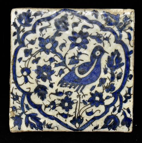 Blue & White Pottery Tiles Possibly Zand or Early Qajar Iran, Late 18th Century (1 of 1)