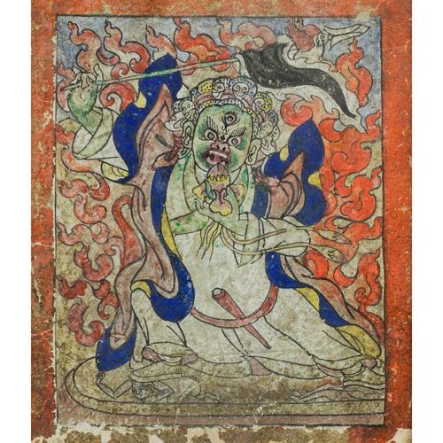 Tsakli Depicting a Dharmapala, Tibet, 19th Century (1 of 2)