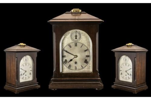 Antique Edwardian Kienzle Clock Company Large & Impressive German 8 Day Chiming Mahogany Cased Bracket Clock Art Nouveau Art Deco (1 of 1)