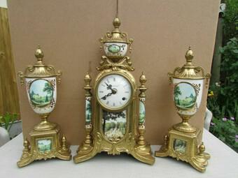 Rare Franz Hermle Imperial Ormolu Sevres Clock with Garnitures (1 of 6) Rare Franz Hermle Imperial Ormolu Sevres Clock with Garnitures (1 of 6)