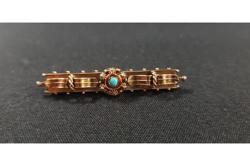 Suffragette Antique 15 Carat Gold & Turquoise Brooch (1 of 1)