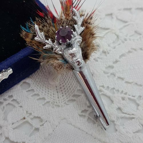 Scottish Silver Amethyst Brooch Stag (1 of 2) Scottish Silver Amethyst Brooch Stag (1 of 2)