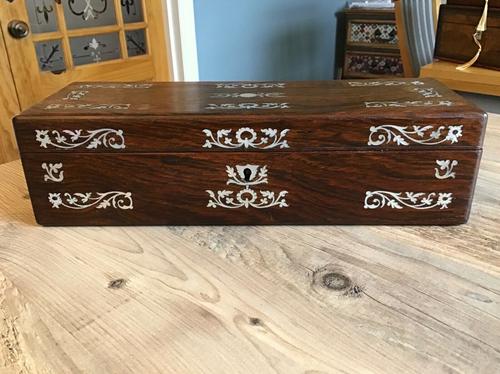 Victorian English Rosewood & Fab Mother of Pearl Inlay Box ,Trinket Jewel, Glove Box (1 of 9) Victorian English Rosewood & Fab Mother of Pearl Inlay Box ,Trinket Jewel, Glove Box (1 of 9)