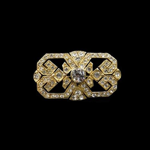 Vintage Old Cut Paste Gold On Silver Oblong Fancy Brooch Pin (1 of 6) Vintage Old Cut Paste Gold On Silver Oblong Fancy Brooch Pin (1 of 6)