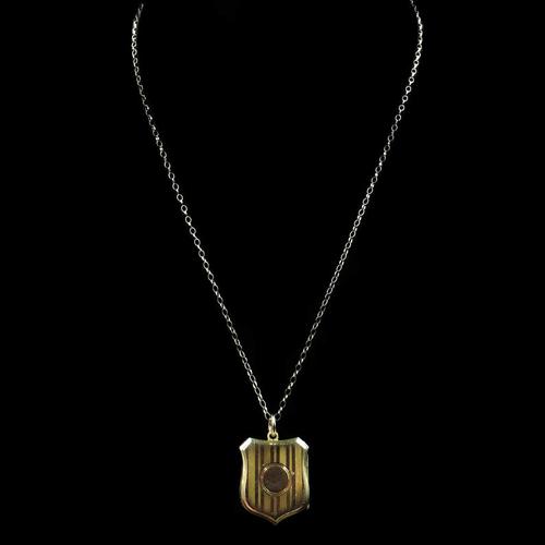Antique Shield Striped 9ct Yellow Gold Photo Locket & Chain Necklace (1 of 9) Antique Shield Striped 9ct Yellow Gold Photo Locket & Chain Necklace (1 of 9)