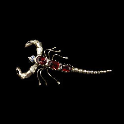 Antique Victorian Garnet & Sapphire Scorpion Sterling Silver Brooch Pin (1 of 6) Antique Victorian Garnet & Sapphire Scorpion Sterling Silver Brooch Pin (1 of 6)