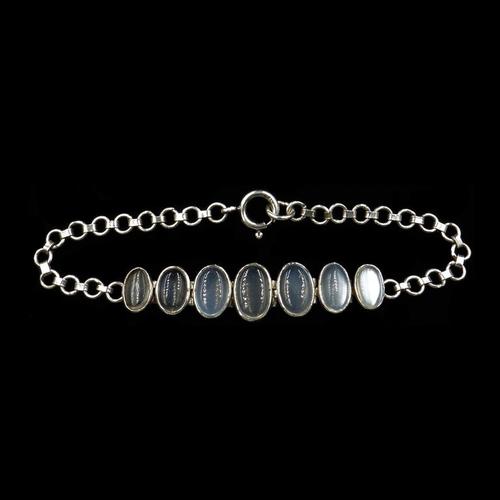 Antique Cabochon Moonstone Hinged Sterling Silver Bracelet (1 of 9) Antique Cabochon Moonstone Hinged Sterling Silver Bracelet (1 of 9)