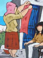 Oil on Board Washing Day by Artist S Spina 1960s (6 of 10) Oil on Board Washing Day by Artist S Spina 1960s (6 of 10)