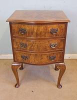 Small Burr Walnut Shaped Front Chest of Drawers (8 of 8) Small Burr Walnut Shaped Front Chest of Drawers (8 of 8)