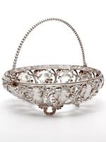 Victorian Silver Plated Basket with the Original Cranberry Glass Liner (4 of 6) Victorian Silver Plated Basket with the Original Cranberry Glass Liner (4 of 6)