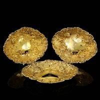 Majestic Antique Solid Silver Gilt Large Dishes / Bowls - Set of 3 - John Aldwinckle & Thomas Slater 1892 (5 of 18) Majestic Antique Solid Silver Gilt Large Dishes / Bowls - Set of 3 - John Aldwinckle & Thomas Slater 1892 (5 of 18)