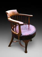Excellent Quality Walnut Leather Desk Chair (2 of 2) Excellent Quality Walnut Leather Desk Chair (2 of 2)