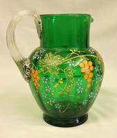 An Antique Green Glass Decorated Jug (2 of 6) An Antique Green Glass Decorated Jug (2 of 6)