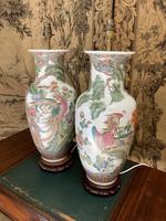 Pair of Early 20th Century Chinese Painted Lamps (5 of 5) Pair of Early 20th Century Chinese Painted Lamps (5 of 5)