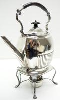 English Victorian Antique Solid Silver Spirit Kettle with Original Silver Burner c.1900 (5 of 9) English Victorian Antique Solid Silver Spirit Kettle with Original Silver Burner c.1900 (5 of 9)