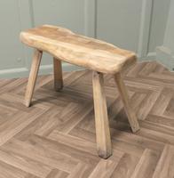 Rustic Stool from a Slice of Solid Live Edge of Yew Wood (1 of 6)