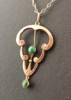 Antique Art Nouveau Turquoise Lavalier Pendant, 9ct Rose Gold, Necklace (9 of 10) Antique Art Nouveau Turquoise Lavalier Pendant, 9ct Rose Gold, Necklace (9 of 10)