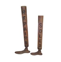 Pair of Scarce Cast Iron Advertisement Cobblers Feet (Lasts)