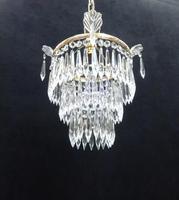 Italian Art Deco Three Tier Crystal Glass Chandelier (6 of 6) Italian Art Deco Three Tier Crystal Glass Chandelier (6 of 6)