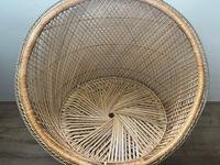 Vintage Boho Mid 20th Century Rounded Peacock Rattan Chair with Cushion (8 of 15) Vintage Boho Mid 20th Century Rounded Peacock Rattan Chair with Cushion (8 of 15)