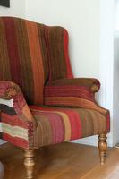 Antique Oak Chair with Multicoloured Afghan Kelim (3 of 9) Antique Oak Chair with Multicoloured Afghan Kelim (3 of 9)