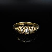 Antique Victorian Old Cut Diamond Three Stone Trilogy 18ct Gold Scroll Ring (3 of 10) Antique Victorian Old Cut Diamond Three Stone Trilogy 18ct Gold Scroll Ring (3 of 10)