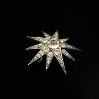 Antique Victorian Old Cut Paste Sterling Silver Star Brooch Pin (6 of 8) Antique Victorian Old Cut Paste Sterling Silver Star Brooch Pin (6 of 8)