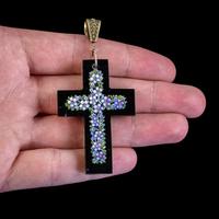 Antique Victorian Micro Mosaic Cross Pendant Forget Me Nots c.1860 Boxed (6 of 7) Antique Victorian Micro Mosaic Cross Pendant Forget Me Nots c.1860 Boxed (6 of 7)
