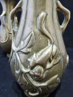2 Antique Chinese Bras / Bronze Vases "Squirrels" Qing Dynasty 19th Century (2 of 5) 2 Antique Chinese Bras / Bronze Vases "Squirrels" Qing Dynasty 19th Century (2 of 5)