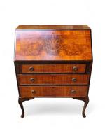 Antique Walnut Bureau / c.1930 / Queen Anne Style (1 of 10)